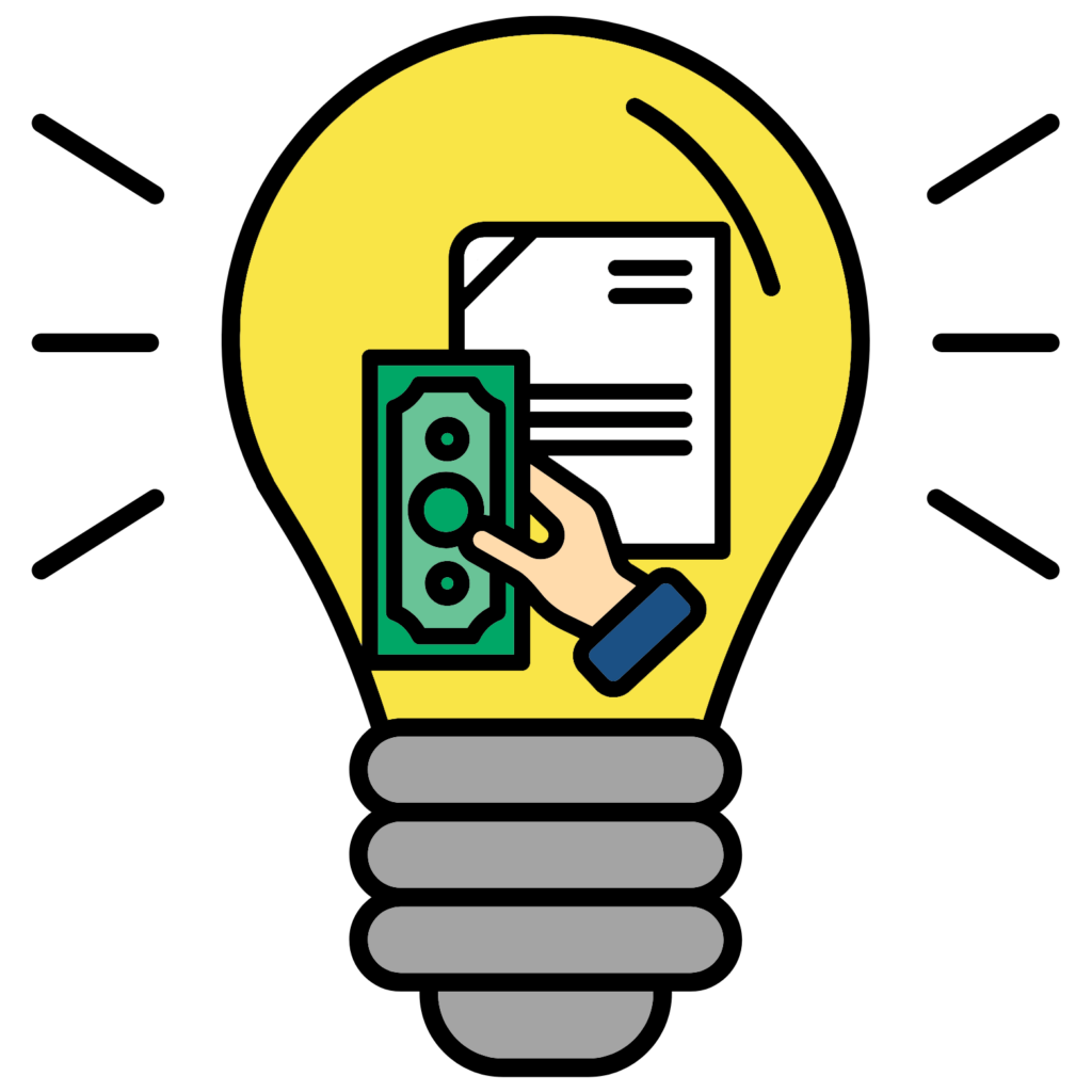 Lightbulb with money