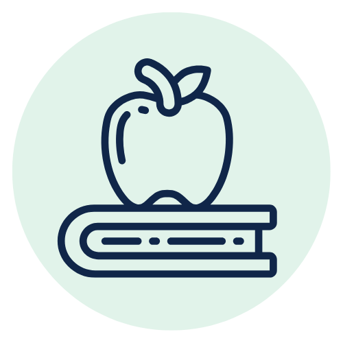 apple and book icon
