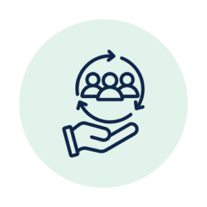 Hand holding 3 people